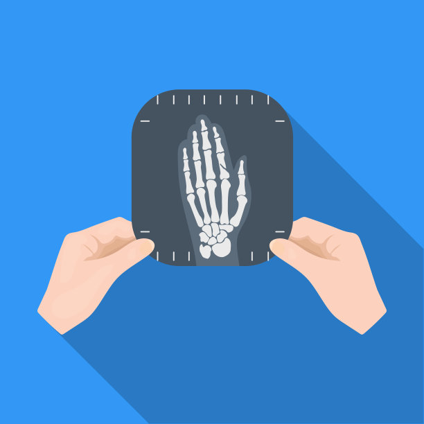 一个人在放射科医生手中的x光照片。医药单一图标在平面风格矢量符号股票插图web。图片下载