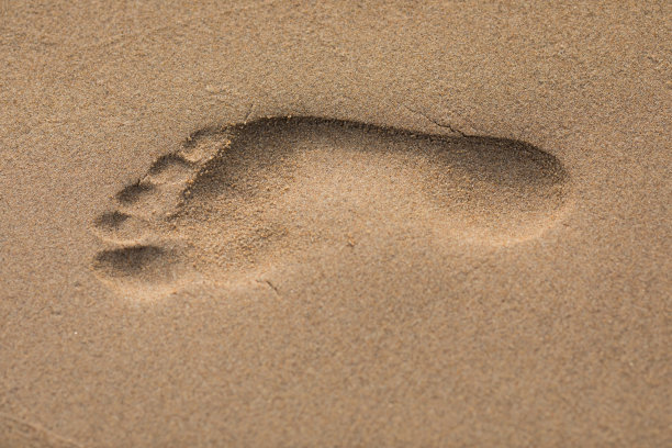 沙滩上的脚印图片下载