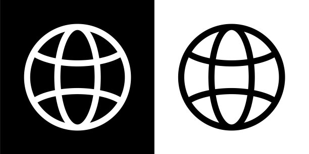 简单的全球线框图标图片下载