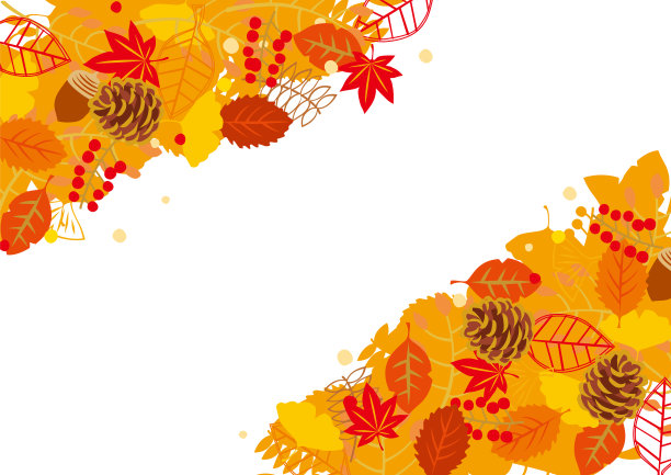 树的图案和秋叶插图图片下载