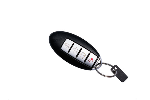 汽车遥控锁或开锁车门汽车隔离在白色背景图片下载