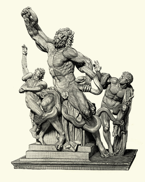 拉奥孔和他的儿子们的雕塑图片下载