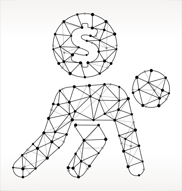 携带硬币三角形节点黑白图案图片下载