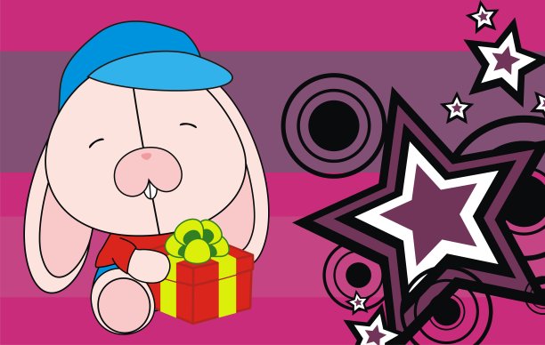 可爱的小兔子背景图片下载