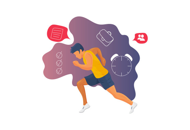 矢量插图:时间管理生产力和高级任务时间表计划。时间管理项目概念。图片下载