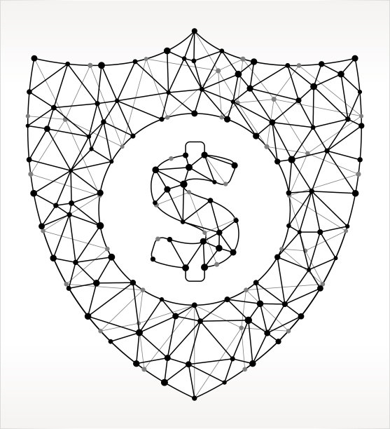 货币安全三角节点黑白图案图片下载