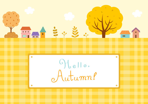 秋景与银杏树村图片下载