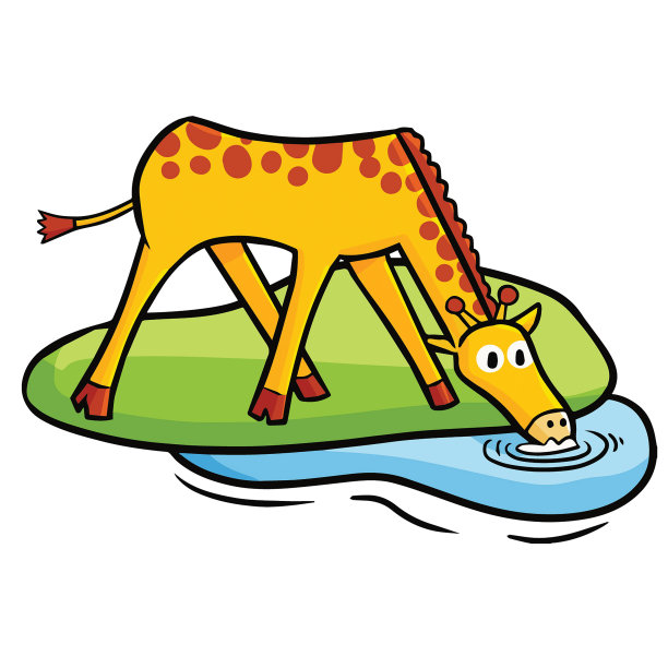 有趣的长颈鹿喝图片下载