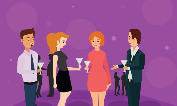 公司合作伙伴在会议上举杯庆祝合作。图片下载