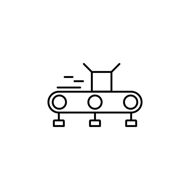 输送机图标。用于移动概念和Web应用程序的生产图标元素。细线输送机图标可用于Web和移动设备图片下载