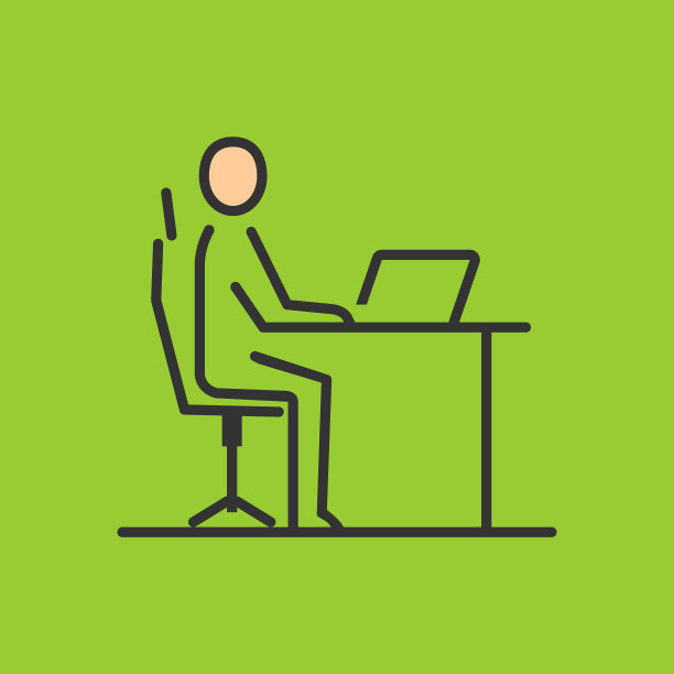 人力资源部门。商务人士图标简单线平插图。矢量图标图片下载