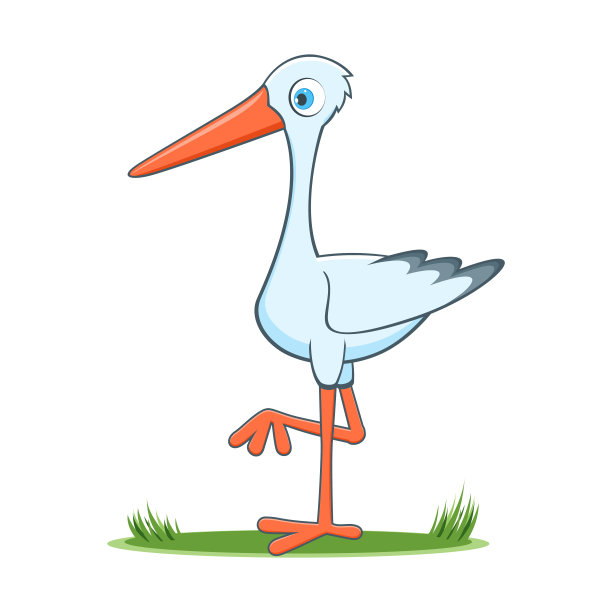 快乐的卡通鹳图片下载