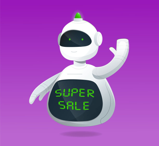 机器人海报与超级销售文字图片下载