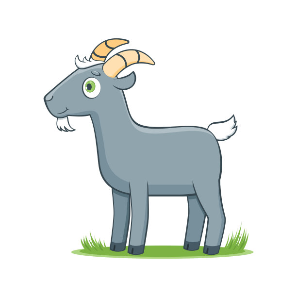 快乐的卡通山羊图片下载
