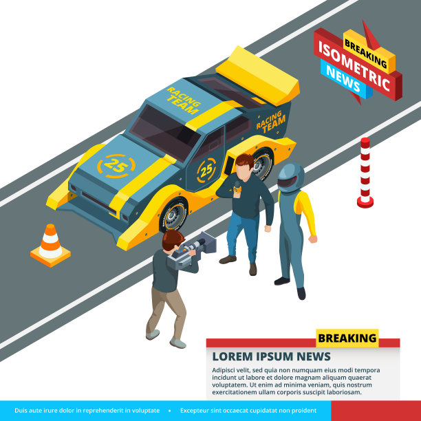 体育的采访。矢量等距3d图片的方程式赛车采访图片下载