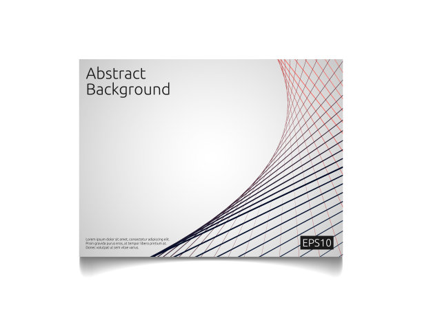 抽象彩色线条艺术封面模板与梯度形状构成设计概念背景矢量插图图片下载