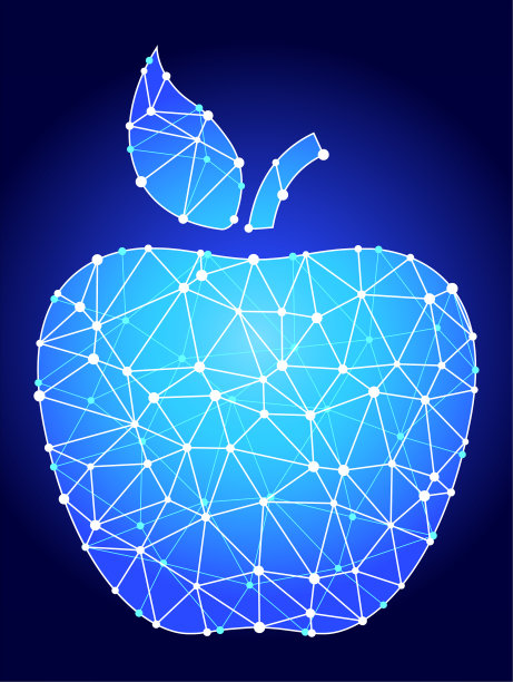 苹果蓝色三角形节点向量模式图片下载