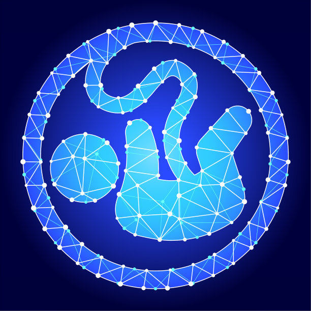 胎儿蓝色三角形节点向量模式图片下载