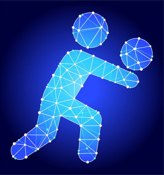 排球蓝色三角形节点矢量模式图片下载