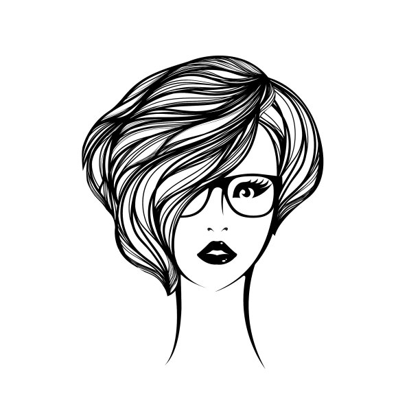 发型、妆容、戴眼镜的美女图片下载