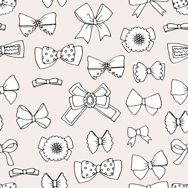 时尚无缝图案与蝴蝶结图片下载