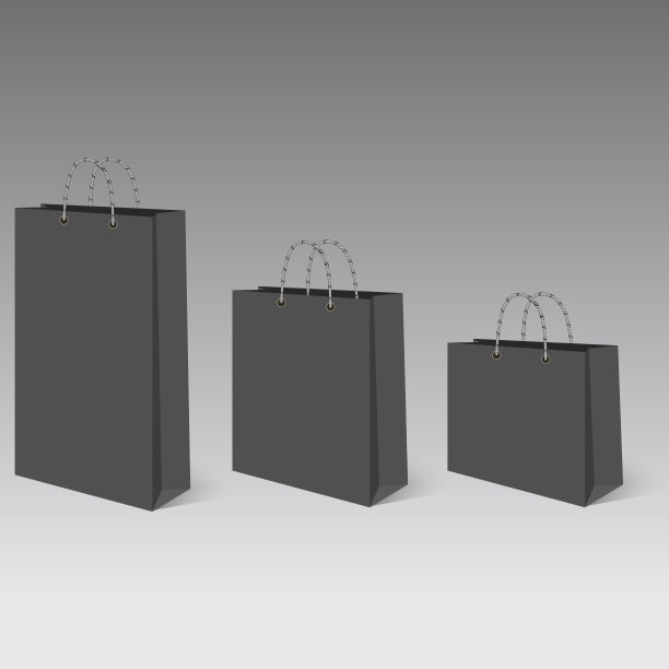 现实的购物空袋与影子。矢量插图。图片下载