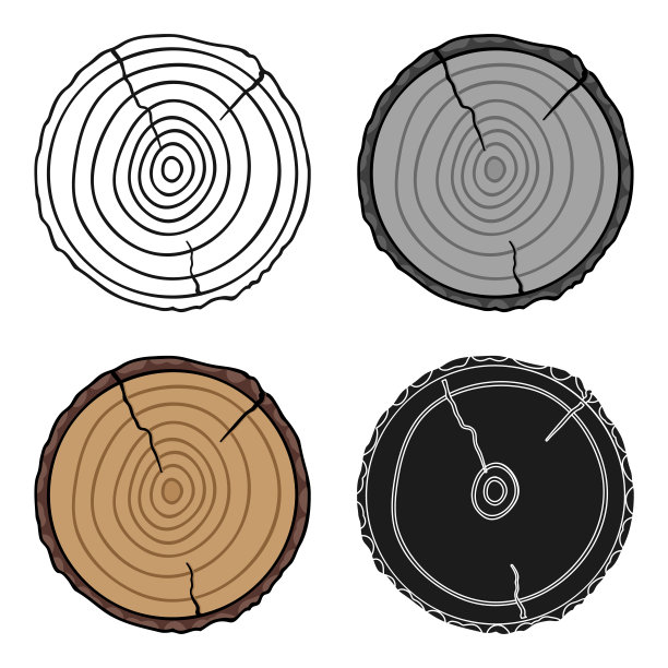 横截面图标在卡通风格孤立的白色背景。锯木厂和木材符号股票矢量插图网图片下载