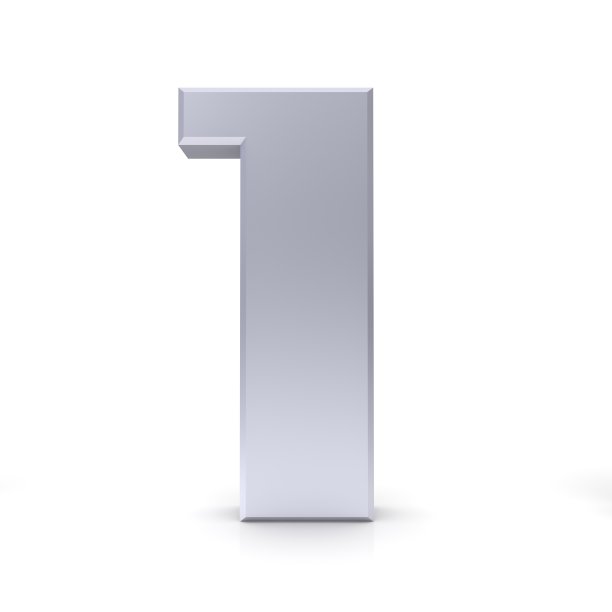 1号第一银3d标志孤立在白色背景图片下载