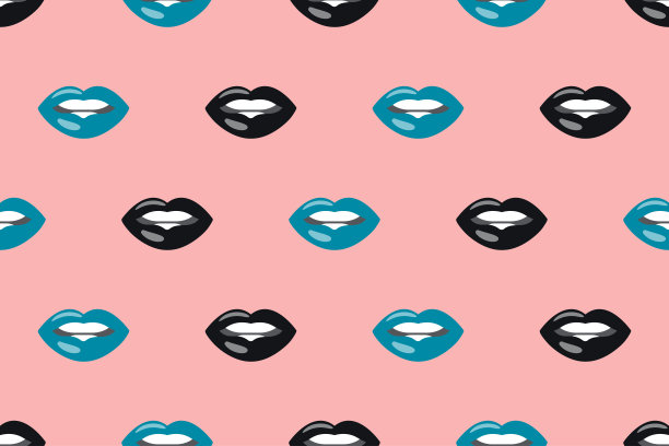 带有嘴唇的复古图案图片下载