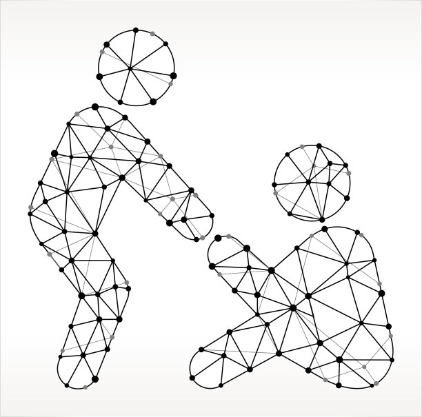 帮助手三角形节点黑白模式图片下载