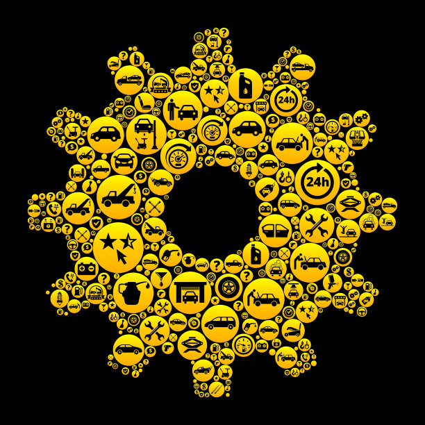 齿轮汽车和汽车维修图标背景图片下载