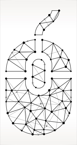 电脑鼠标三角形节点黑白图案图片下载