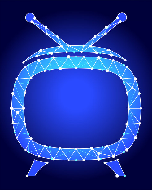 电视盒蓝色三角形节点矢量模式图片下载