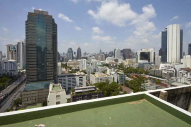 模糊的城市景观在曼谷，泰国城市景观曼谷图片下载