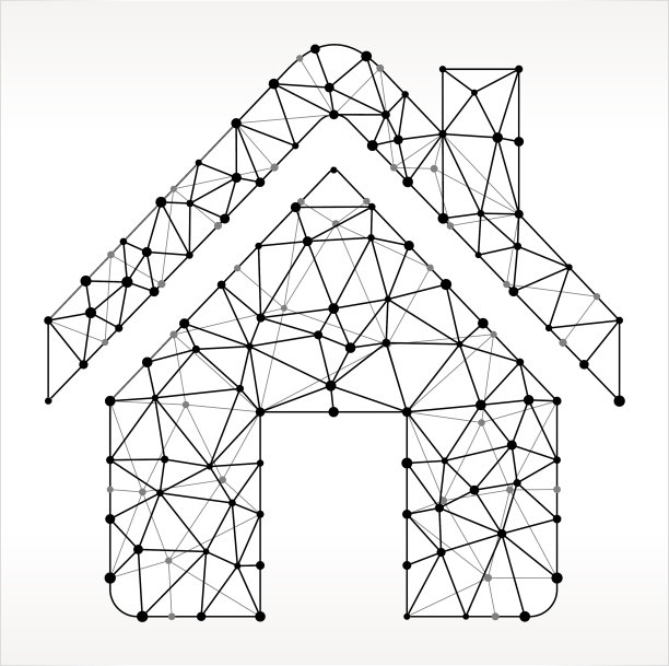 家三角节点黑白模式图片下载