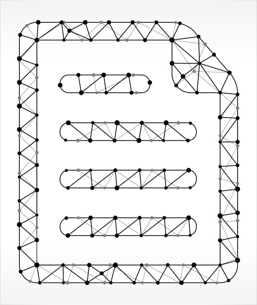 文档三角形节点黑白模式图片下载
