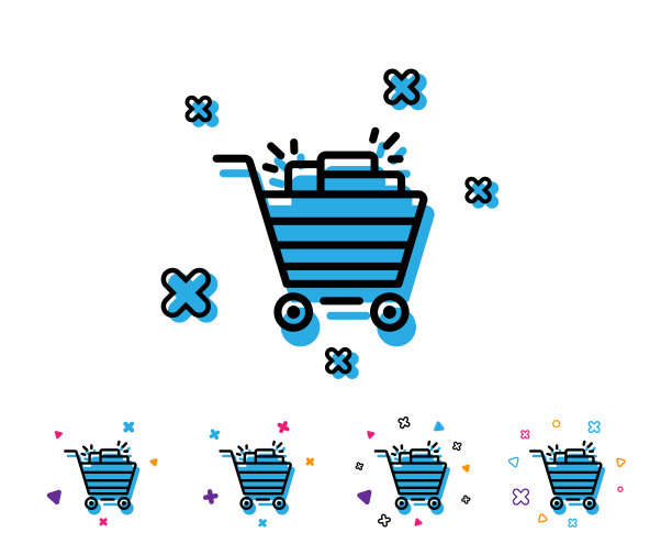购物车线图标。销售市场的象征。图片下载