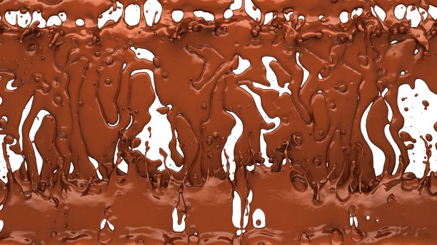 巧克力或可可咖啡会溅到白色的东西上。3d渲染，3d插图图片下载