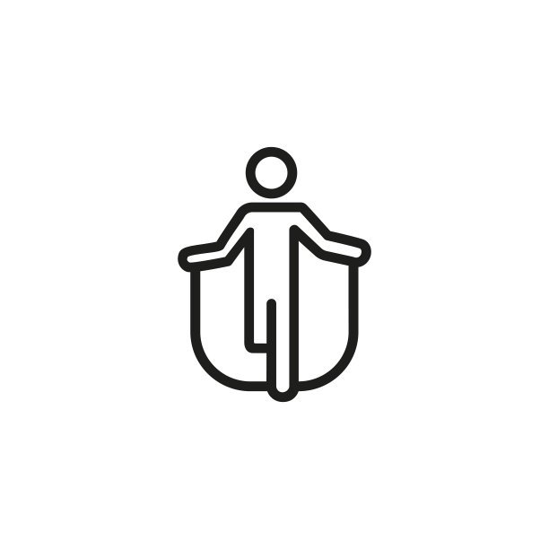 男子跳上跳绳图标线图片下载