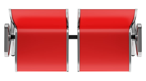 白色背景上孤立的红色等候椅。俯视图图片下载