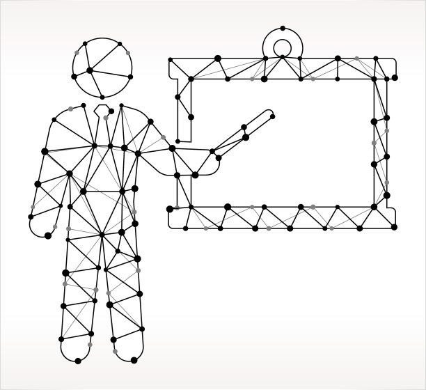 表示三角形节点黑白模式图片下载