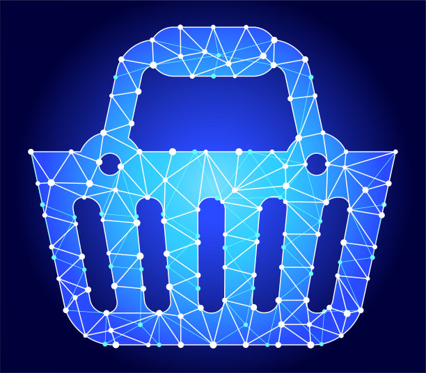 购物车蓝色三角形节点向量模式图片下载