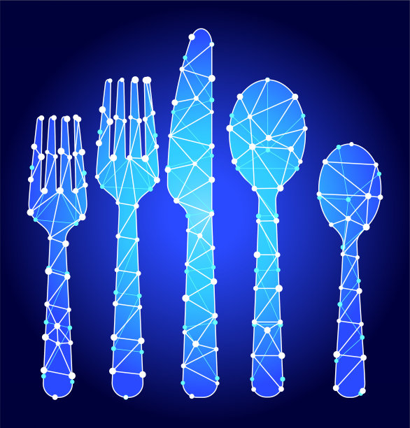 器皿蓝色三角形节点向量模式图片下载