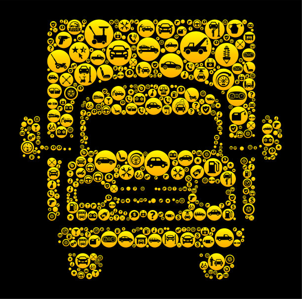 卡车汽车和汽车维修图标背景图片下载