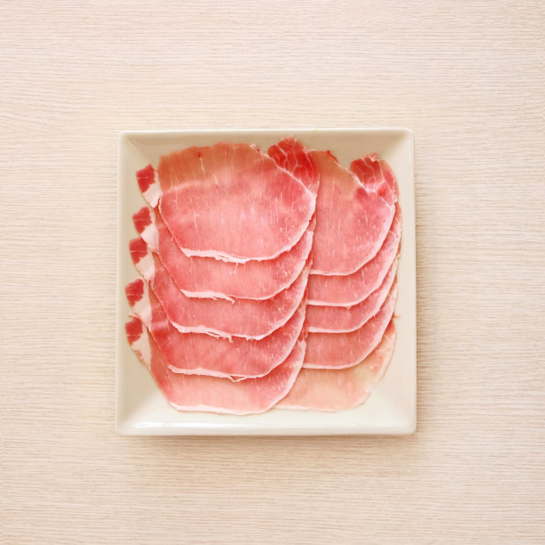 俯视图切片猪肉，牛肉图案图片下载