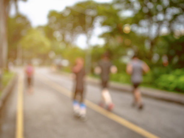 抽象模糊照片的地面亚洲跑者跑步图片下载