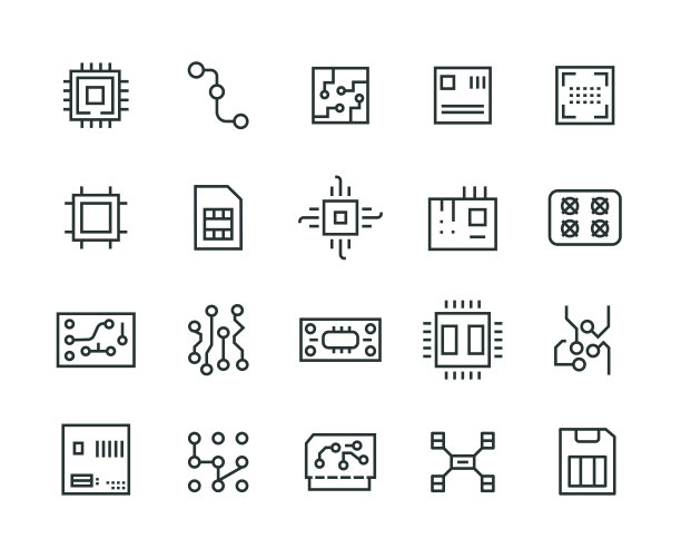 抽象电子图标集图片下载