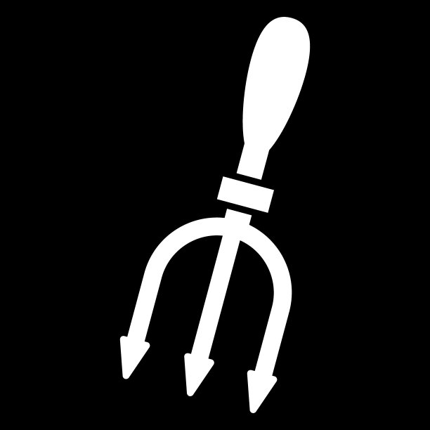 Pitchfork坚实的图标。矢量插图孤立在黑色。字形风格设计，专为网页和应用程序设计图片下载