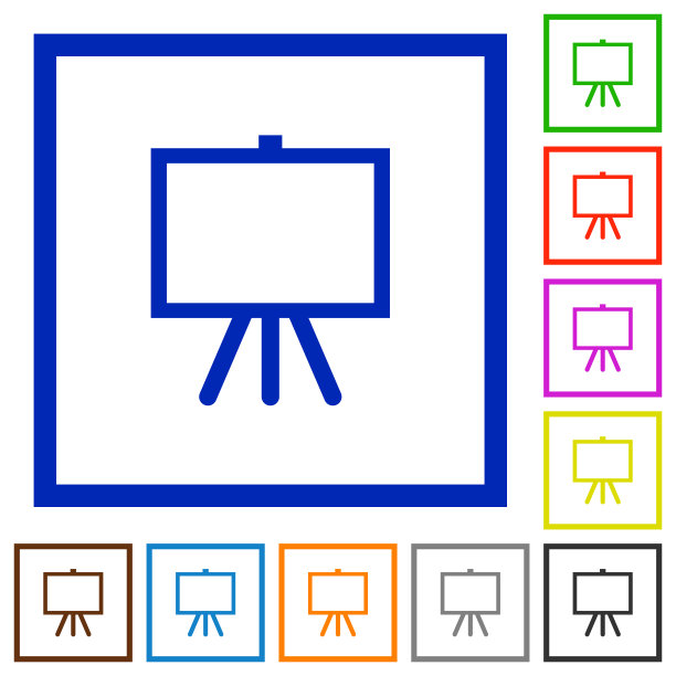 画架与空白画布平面框架图标图片下载