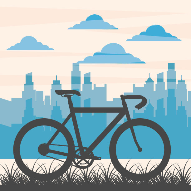 自行车骑修和店铺设计卡图片下载